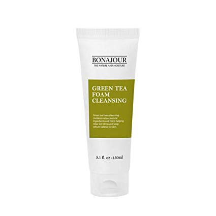 [BONAJOUR] Green Tea Natural Pores Foam Cleanser - The Best Facial Wash for Acne & Oily skin 5.1Fl.oz