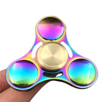 Suriora Hand Spinner Metal Fidget ADHD Focus Toy 3  Minutes Spinning Time High-Speed Focus Toy for ADD, ADHD, Anxiety, and Autism Adult Children(Rainbow color)