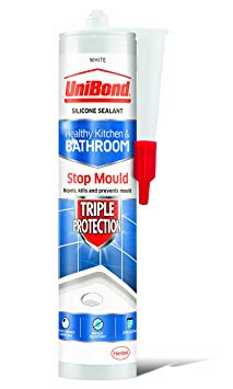 UNIBOND 02100806 Triple Protection Anti-Mould Sealant Cartridge, White, 300 ml