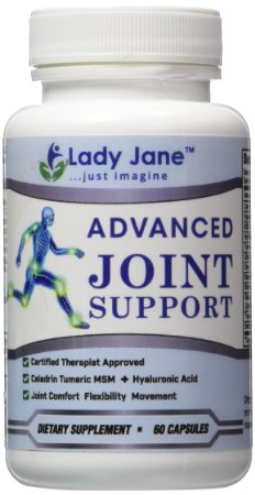 Lady Jane Advanced Joint Support for Inflammation, Pain, Aches, & Soreness - Mobility Health Supplement for Men and Women - Hyaluronic Acid, MSM, Turmeric Curcumin - 60 capsules