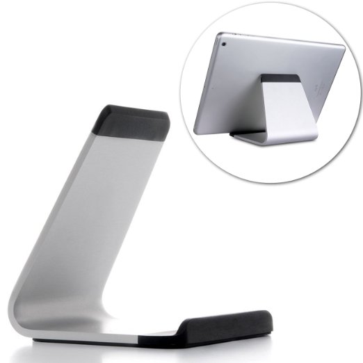 iPad Stand SPARIN Portable Aluminum Stand for iPad Pro iPad Air 2  1 iPad Mini 4  3  2  1 and Other Tablets Smart-phones or E-readers Silver