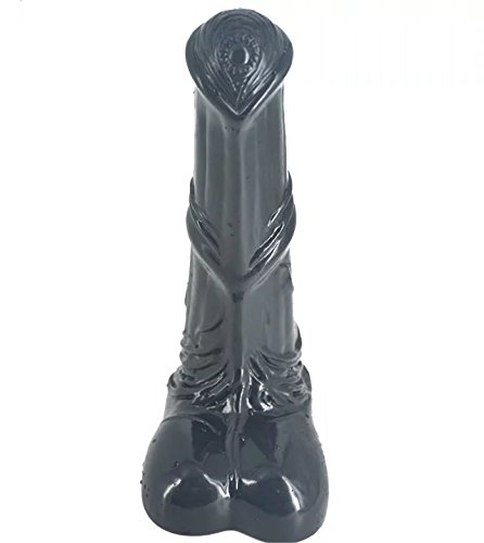 Sexy Diary 9.96"*2.08" Realistic Huge Dong Horse Dildo Soft Flexible Flirting Erotic Anal Plug Butt Sex Toys with Textured and Big Testis For Clitoris G-spot Masturbator - Black