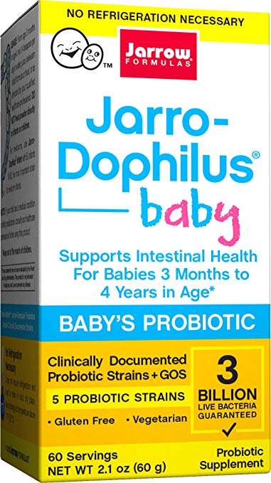 Jarrow Formulas Jarro-Dophilus Baby, Supports Intestinal Health for Babies 3 Months to 4 Years in Age, 3 Billion Cells, 60 Servings