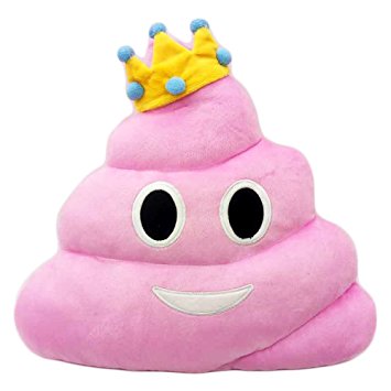 WEP Poop Princess Emoji Plush Pillow, Pink