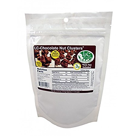 Low Carb Chocolate Nut Cluster Mix - LC Foods - All Natural - Paleo - Gluten Free - No Sugar - Diabetic Friendly - 5.52 oz