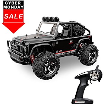 Vatos RC Car Off Road High Speed 4WD 40km/h 1:22 Remote Control Car Monster Truck Buggy Crawler (Black)