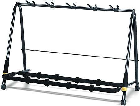 Hercules Stands GS525B 5-space Guitar Rack for Electric, Acoustic, and Bass Guitars with Two Extension Yokes