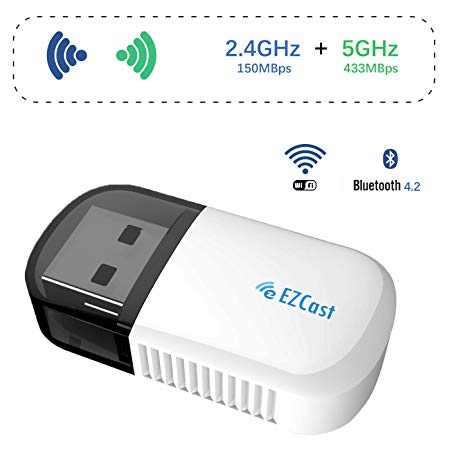 USB Wireless WiFi Bluetooth Adapter Micro Dual Band 5G/2.4GHz 600mbps WiFi Wireless Network Bluetooth 4.2 USB Adapter Compatible Windows XP/7/8/10/Mac OS 9.0-10.14