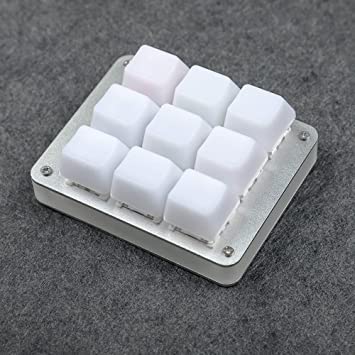 YMDK 9 Key CNC Aluminum QMK VIA Hotswap RGB Support Macro Type C Gateron Pro Yellow Switches Mechanical Keyboard Numpad for Gaming Photoshop (Silver Case Milk Caps)