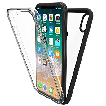 New Trent Azure Full-body Transparent Bumper Case for iPhone X (2017) with Built-in Screen Protector and Transparent Back Casing