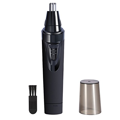 HURRISE Nose and Ear Hair Trimmer No Noise with Waterproof Stainless Steel Rotation Small for Travel for Men and Women Power Indictor Light