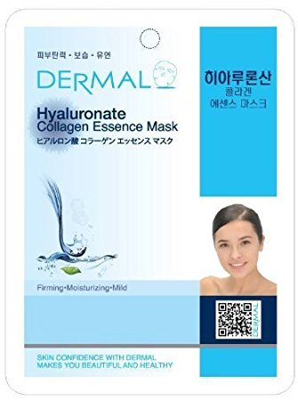 Dermal Korea Collagen Essence Full Face Facial Mask Sheet - Hyaluronate (10 Pack)