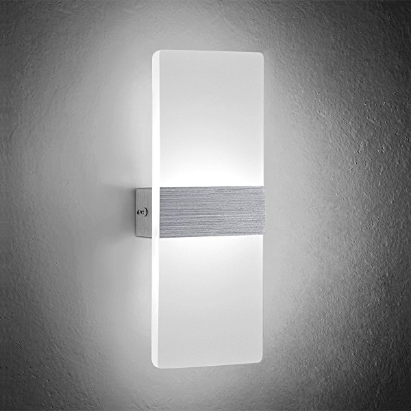 LED Wall Light 6W Cool White Modern Acrylic Wall Lamp White Wall Sconce Lights Night Lights Perfect For Living Room Bedroom Corridor Stairs Bathroom Indoor Lighting