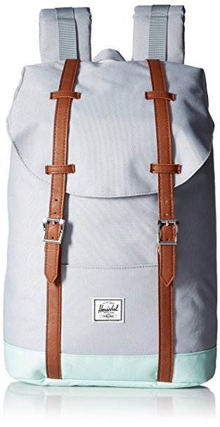 Herschel Supply Co. Retreat Mid-Volume Backpack, Quarry/Yucca/Tan Synthetic Leather, One Size