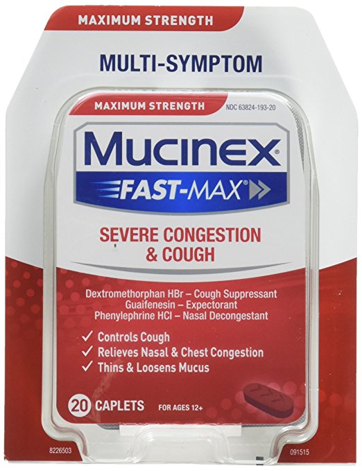 Mucinex Fast-Max Severe Congestion & Cough Caplets, 20ct