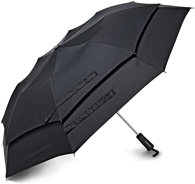 Samsonite Windguard Auto Open Umbrella, Black, One Size