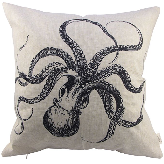 HOSL P10 Decorative Square Throw Pillow Case Sofa Cushion Cover Throw Pillow Shell Pillowcase Octopus