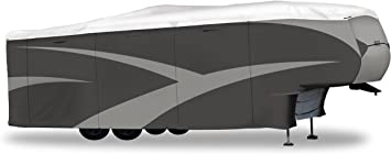 ADCO 36858 Designer Series Olefin HD Fifth Wheel Trailer Cover 40' 1" - 43' , Gray/White