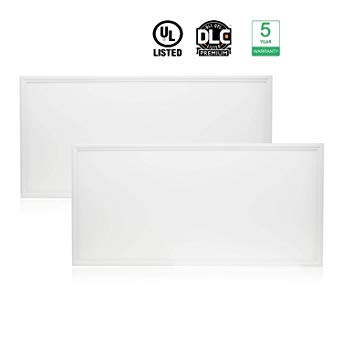 Cortelco LED Panel Light, Troffer Drop Ceiling Flat Panel Light 2x4FT, Dimmable 0-10V Edge-Lit Light Fixture, 48W, 6240Lumens, 5000K, DLC&UL Listed, 2 Pack