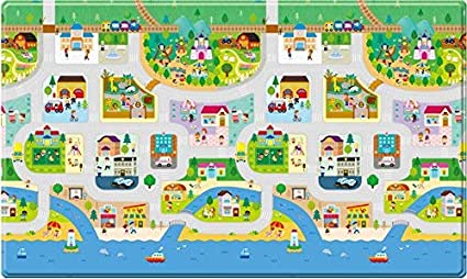 Dwinguler Soft Double Sided Baby Playmat/Kids Play Mat - Big Town - Large