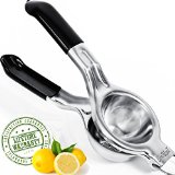Lemon Squeezer Lemoment with Lifetime Guarantee - Best Stainless Steel with Silicone Handles Hand Press Juicer Manual Extractor - Recommended in Any Kitchen Can Squeeze Citrus Too - Comes with Special Gift