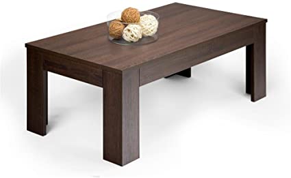 Mobili Fiver, Coffee Table, Easy, Dark Oak, Laminate-Finished, Made in Italy