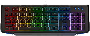 Rosewill NEON K42 RGB Membrane Mechanical Gaming Keyboard with 26-Key Anti-Ghosting, 6 Multimedia Hotkeys, 8 LED Backlit Modes