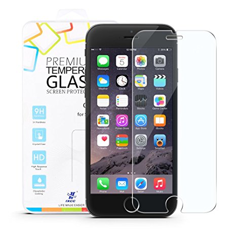 iPhone 6S Screen Protector, iXCC Upgraded Tempered Glass Screen Protector Film HD with 3D Compatible and 9H Hardness for Apple iPhone 6s and iPhone 6