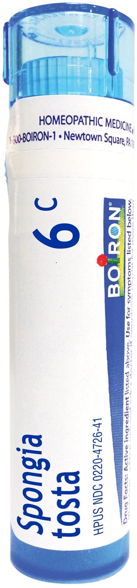 Boiron Spongia Tosta 6C, 80 Pellets, Homeopathic Medicine for Croupy Cough