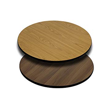 Flash Furniture 24'' Round Table Top with Natural or Walnut Reversible Laminate Top