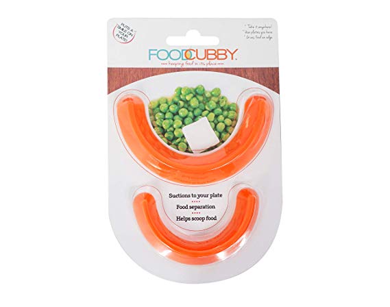 Food Cubby Plate Divider 2 PACK - Food Separator - Food Safe Silicone (2, Orange1)