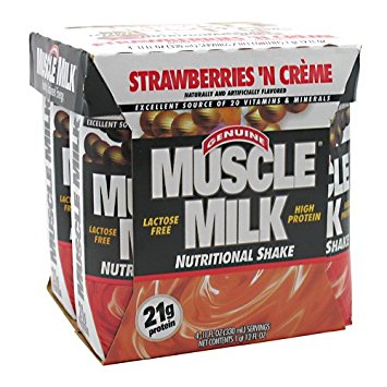 CytoSport Muscle Milk Ready-to-Drink Shake, Strawberries and Creme, 11 Ounce, Pack of 24