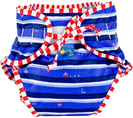 Kushies Swim Diaper, Blue Ahoy Print, Large