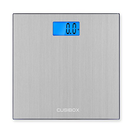 Bathroom Scale, CUSIBOX Stainless Steel Digital Body Weight Bathroom Scale with Step-On Technology, Large Backlit LCD Display,400lb/180kg