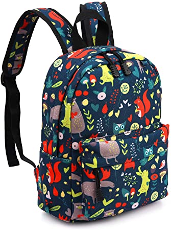 Zicac Children's Cute Canvas Backpacks Mini Rucksack Bag (M/Age 3-5 Years, Dark Green)