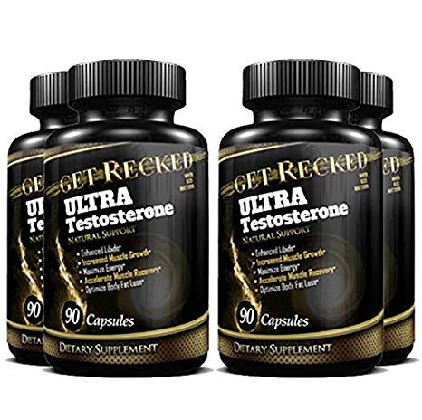Best Testosterone Booster for Men - 4PK Boost Muscle Growth, Energy & Sex Drive- Hawthorn, Tribulus, Horny Goat Weed, Zinc, Minerals - 90 Natural Potent Herbal Supplement Pills - Safe Ingredients USA