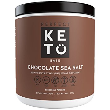 Perfect Keto Base Exogenous Ketone Supplement - Beta-Hydroxybutyrate (BHB) Salts Developed to Burn Fat, Increase Energy and Kickstart Ketosis.(211g) (Chocolate Sea Salt)