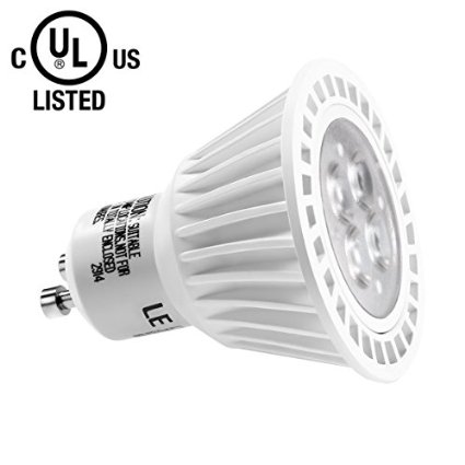 LE® 6.5W Dimmable MR16 GU10 LED Bulbs, 50W Halogen Bulbs Equivalent, UL Listed, 370lm, 25° Beam Angle, Daylight White, 6000K, Recessed Lighting, Track Lighting, Spotlight, LED Light Bulbs