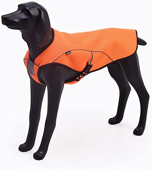 BlackDoggy Dog Swamp Cooler Evaporative Cooling Vest Reflective Jacket for Summer (Large)