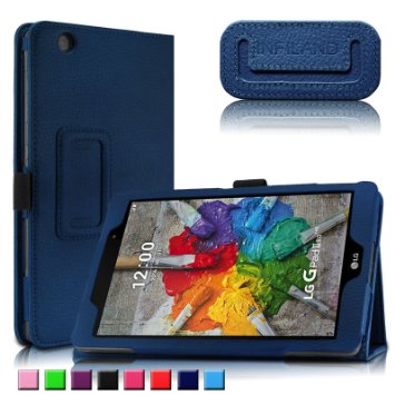 Infiland LG G Pad X 8.0 / G Pad III 8.0 Case, Folio Premium PU Leather Stand Cover For 8-Inch LG G Pad X 8.0 Tablet (T-Mobile V521WG) / G Pad III 8.0 V525 2016 Released, Navy