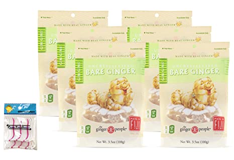 Uncrystallized Bare Ginger from the Ginger People , 3.5-Ounce bags (Pack of 6)