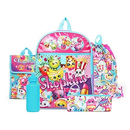 Shopkins Rainbow Backpack Back to School 5 Piece Essentials Set