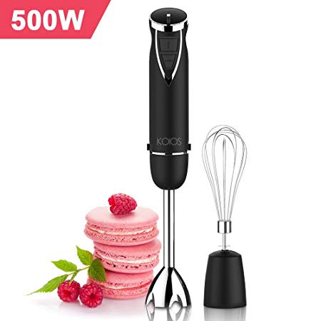 KOIOS Ultra-Stick 500 Watt 6-Speed Powerful Immersion Multi-Purpose Hand Blender Includes Whisk Attachment