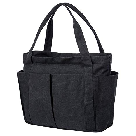 Riavika Canvas Weekend Tote Bag Shoulder Bag for Women-Black