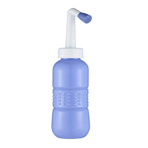 SunnyClover Portable Bidet Handheld Elbow Rinse Bottle Personal Hygiene Supplies Suitble for Baby Wash, Personal Care, Traveling (Blue)