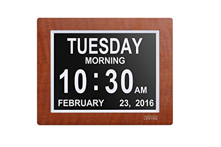 [Newest Version] Day Clock - Extra Large Impaired Vision Digital Clock with 4 Alarm Options & Battery Backup