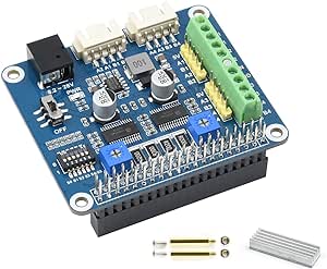 Stepper Motor HAT (B) for Raspberry Pi/Jetson Nano, Onboard Dual HR8825 Motor Controller IC with Built-in Microstepping Indexer, Drive Two Stepper Motors, up to 1/32 Microstepping, for 3D Printer etc.