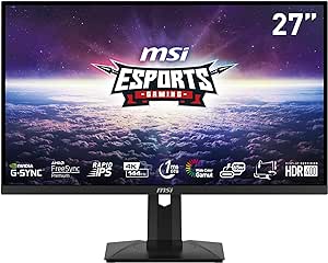 MSI MAG274UPF, 27" 3840 x 2160 (UHD), 4K Rapid IPSGaming Monitor, 1 ms, 144Hz, FreeSync Premium, HDR400, G-Sync Compatible, HDMI, DisplayPort, Tilt, Swivel, Pivot and Height Adjustable.