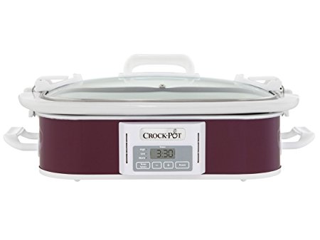 Crockpot SCCPCCP350-CR Programmable Digital Casserole Crock Slow Cooker, 3.5 quart, Plum