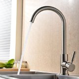 VAPSINT Modern Simple Single Handle Brushed Steel Kitchen Sink Faucet Stainless Steel Good Valued Good Price Kitchen Faucet